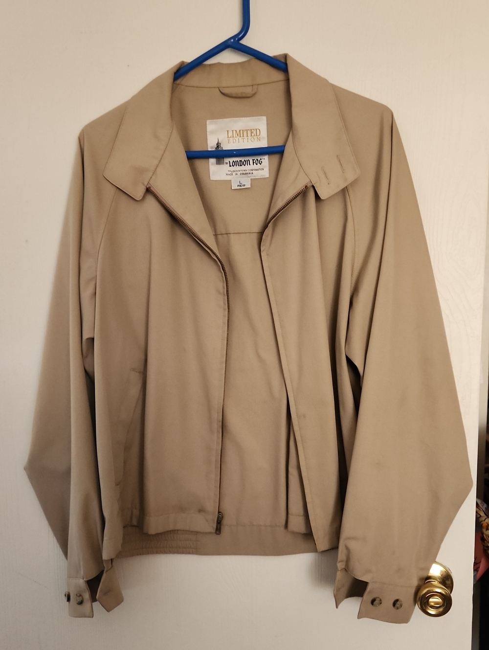 London Fog Women's Light Beige Bomber Jacket